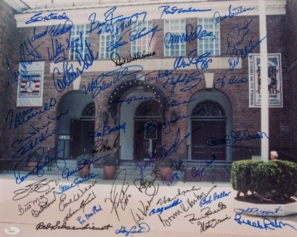 Hall of Fame Multi-Signed 16” x 20” Color Photo of the Hall 49 signatures